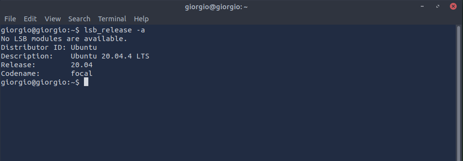 lsb_release -a output