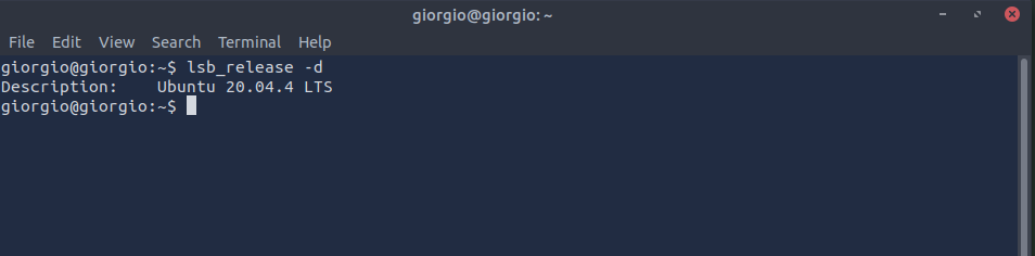 lsb_release -d output